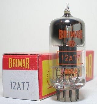 真空管Brimar ECC81=12AT7 =CV455=ECC801S,方環,黑屏,50年代製,紅字