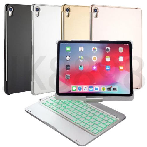 iPad Pro11吋(一代/二代)平板專用360度旋轉型藍牙鍵盤/筆電盒/七彩背光/保固一年/贈注音貼紙