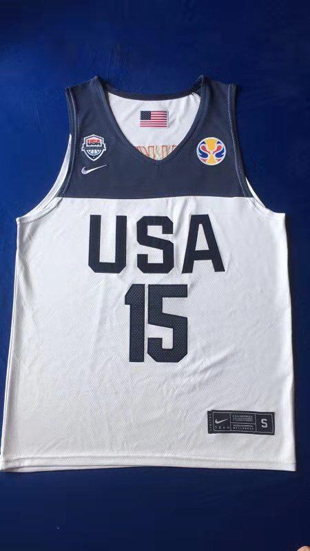肯巴·沃克 (Kemba Walker) NBA世界盃美國夢幻隊 15號 球衣 白色