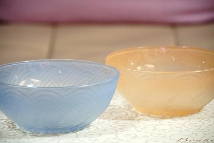 雙色玻璃沙拉碗 調理碗 點心碗 冰碗 2入