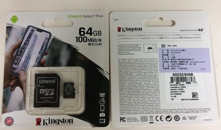 (原廠終保) 金士頓 Kingston Canvas Select Plus microSDXC 64GB 記憶卡