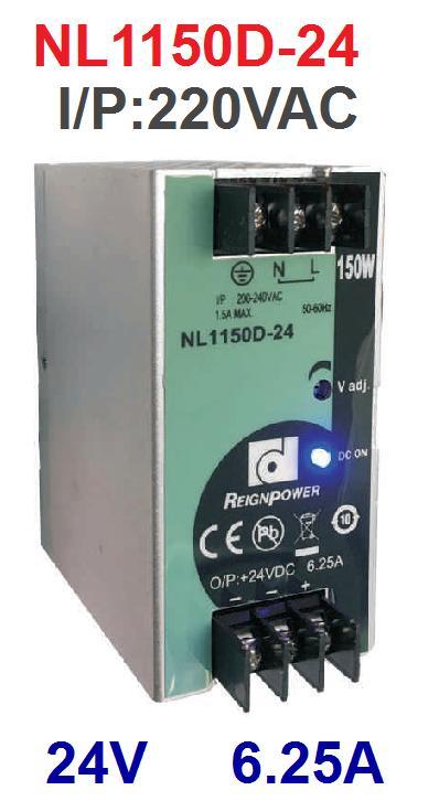 NL1150D-24 150W 24V6.25A 輸入電壓220VAC REIGNPOWER 導軌型電源~皇城電料