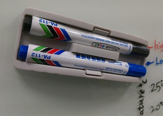 【利多文具】MER-2XGR 玻璃白板專用 強力磁性夾筆板擦 可夾2支筆 可換布 可重複使用