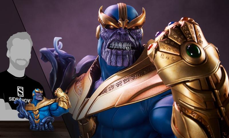 （售完，請勿下標）Sideshow BenToy Marvel 漫威英雄 Thanos 薩諾斯半身雕像SC-400340