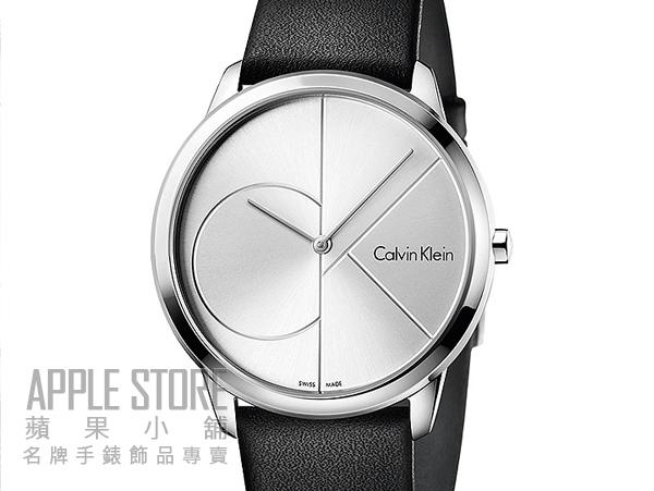 【蘋果小舖】 Calvin Klein CK minimal 新世代時尚皮帶腕錶-銀白-35mm K3M221CY