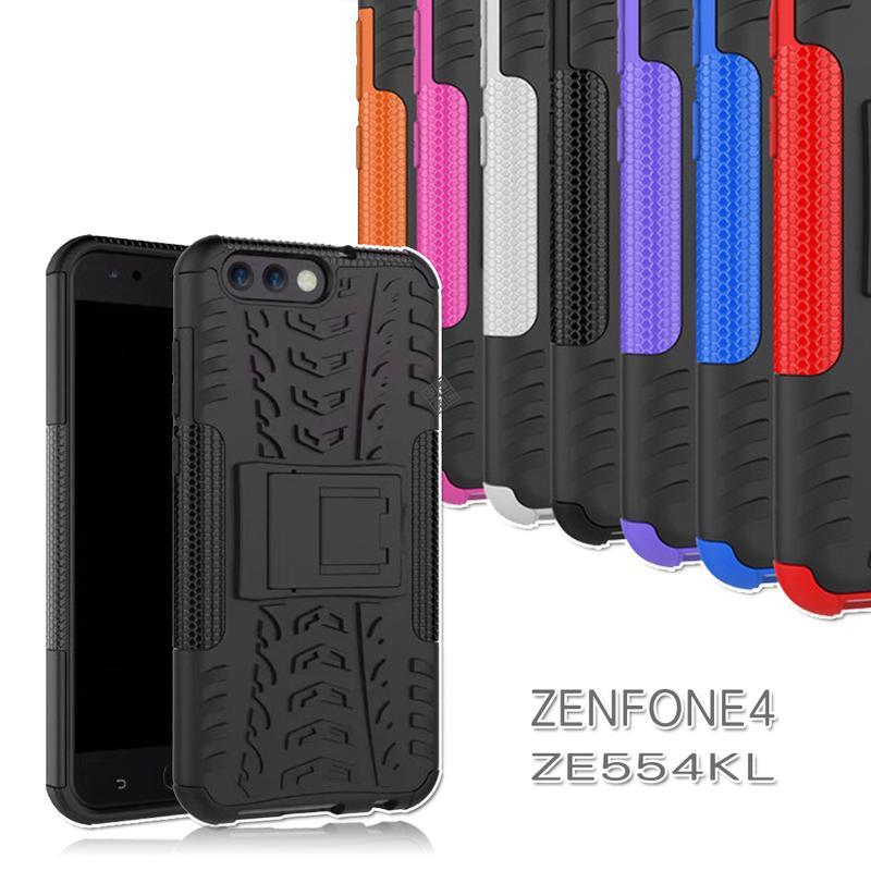 輪胎紋 華碩 ZenFone4 ZE554KL 5.5吋支架 手機殼 軟殼 防摔 二防