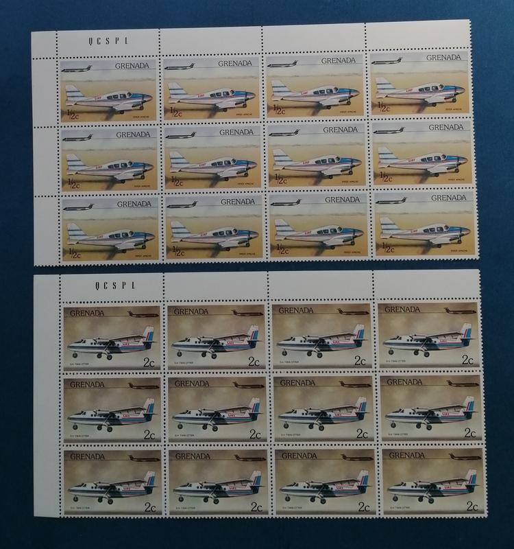 小新e家 - 格瑞納達 2款輕航機郵票（新票12方連） a101-2 ～*