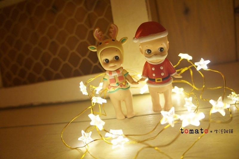 ˙ＴＯＭＡＴＯ生活雜鋪˙日本進口雜貨日本人氣聖誕節限定LED20顆星星 結晶小燈泡小夜燈露營大推隨意掛(預購)