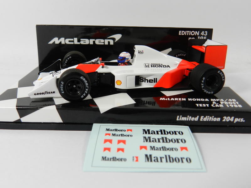 烈馬驛站》1/43 F1 McLaren MP4/4 A.Prost Test 1988(PMA)樹脂, 附水貼