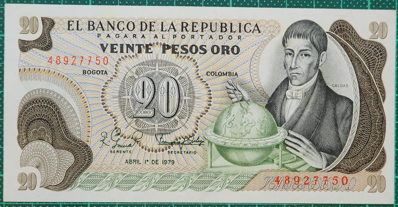 哥倫比亞 20 PESO 1979年