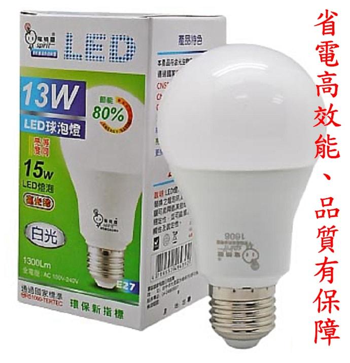 (嘉隆台中環中店)電精靈 13W LED球燈泡 (白光)