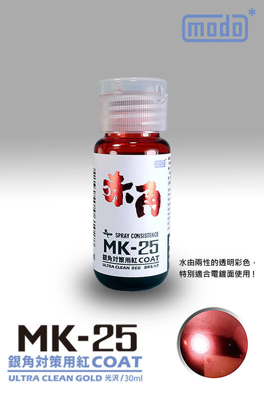 modo MK-26 青角(銀角電鍍漆專用透明藍) MK-25 赤角(銀角電鍍漆專用