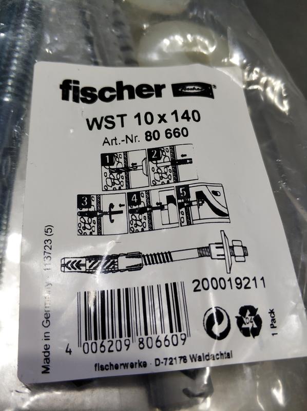 fischer wst 10*40   慧魚牌 膨脹螺絲  輕質沙  80660