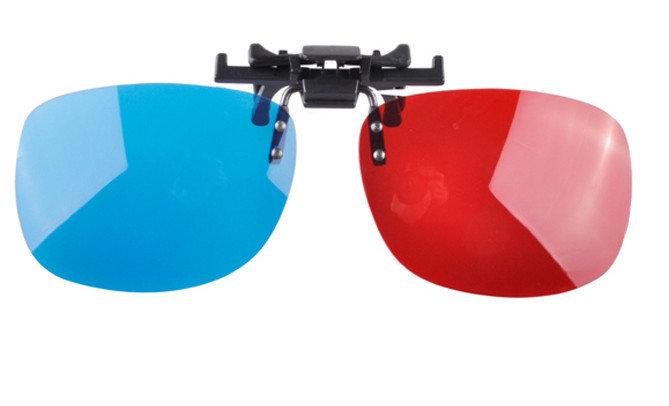 3d眼鏡立體電影 專用樹脂 近視眼鏡/立體眼鏡掛夾/夾具 (紅藍)