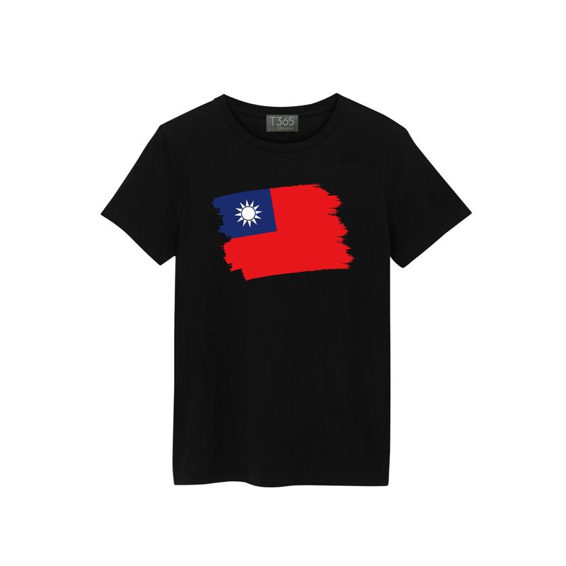 T365 TAIWAN 台灣 臺灣 愛台灣 國旗 傾斜 方塊 線條 設計 圖案 T恤 男女皆可穿 多色同款可選 短T