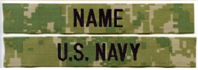 訂做 美軍 公發 USN 美國海軍 數位叢林迷彩 AOR2 NWU TYPE III U.S. NAVY 名條