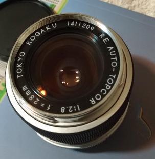 Topcon相機鏡頭 日本RE TOPCOR  28mm/F2.8 白鏡