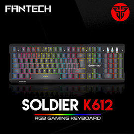è黑熊館é FANTECH K612 鋁合金面板RGB電競鍵盤 全鍵104鍵 9色背光 19鍵同擊 懸浮式 機械手感 音