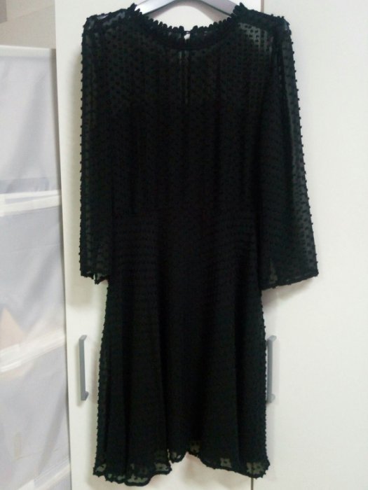 國際精品專櫃MAX&CO黑色透膚洋裝 七分袖