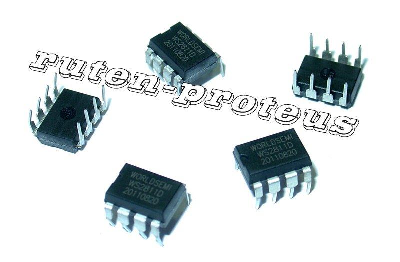 ( 5 顆一標 ) WS2811D (DIP, 插件式) - [單線式通訊] 三通道 (PWM) LED 驅動 IC