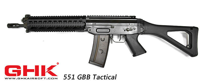 可分期!!【熱血沙場】 GHK SIG-551 戰術魚骨版 GBB 瓦斯步槍