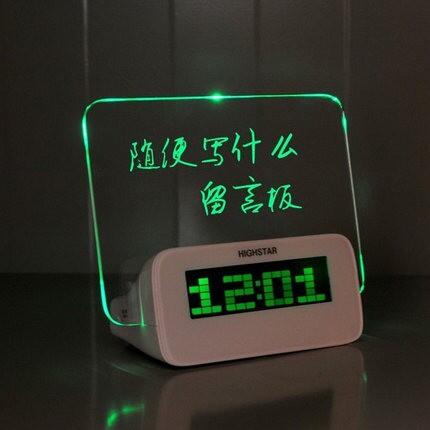 台灣現貨C款-藍光/綠光/粉光 留言板鬧鐘 LED鬧鐘-有HUB/USB-2.0 畢業禮物 交換禮物 聖誕節禮物