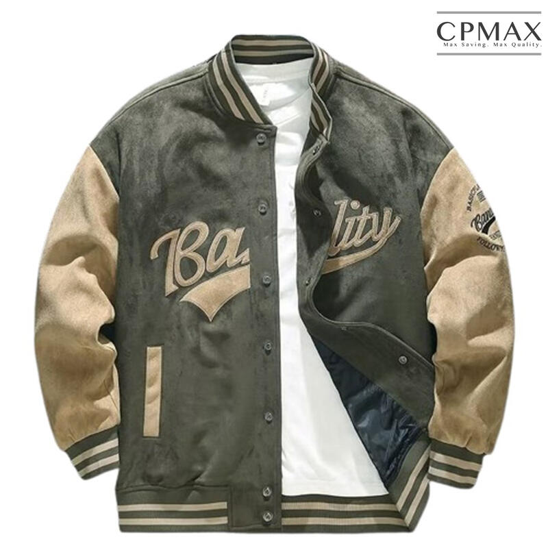 【CPMAX】美式復古麂皮絨棒球外套 寬鬆刺繡飛行員夾克 男裝 外套 長袖外套【C263】