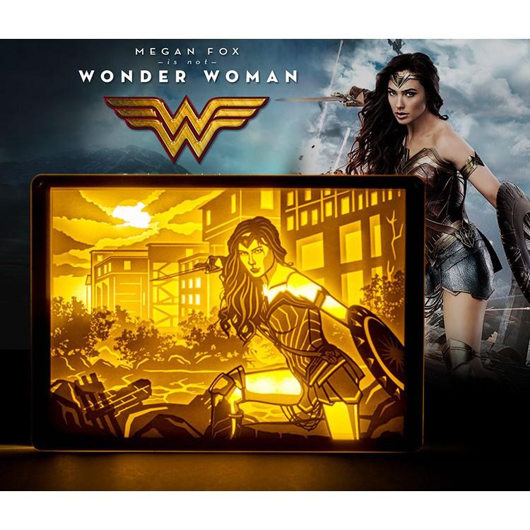 Wonder Woman 神奇女俠 3D立體光影紙雕燈 剪紙燈 創意檯燈 小夜燈