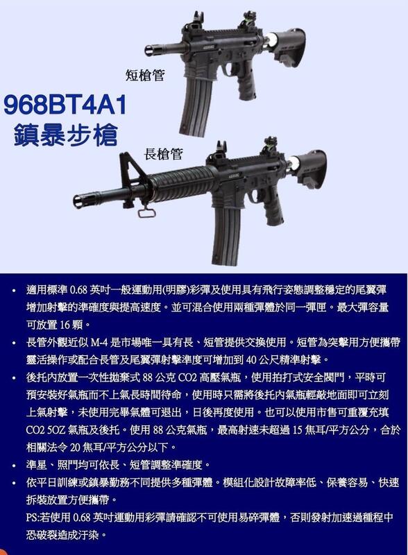 【槍工坊】最新款 M4A1 17MM  CO2 鎮暴槍 豪華全配版