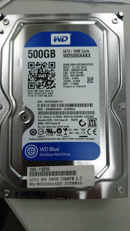 WD  藍標 500GB 3.5吋 桌上型硬碟  WD5000AAKX
