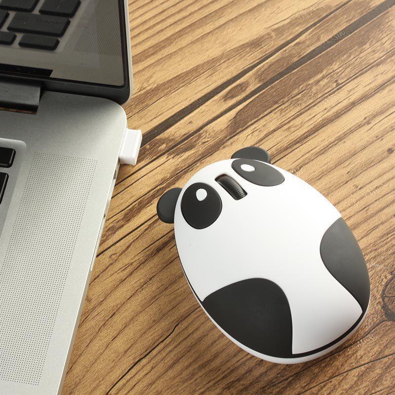 可愛卡通熊貓造型無線滑鼠 可USB充電 造型滑鼠 無線滑鼠 充電滑鼠 熊貓 熊貓滑鼠 可愛滑鼠