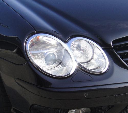 ~圓夢工廠~ Benz 賓士 SL R230 02~08 SL55 SL63 SL65 鍍鉻車燈框 前燈框 頭燈框