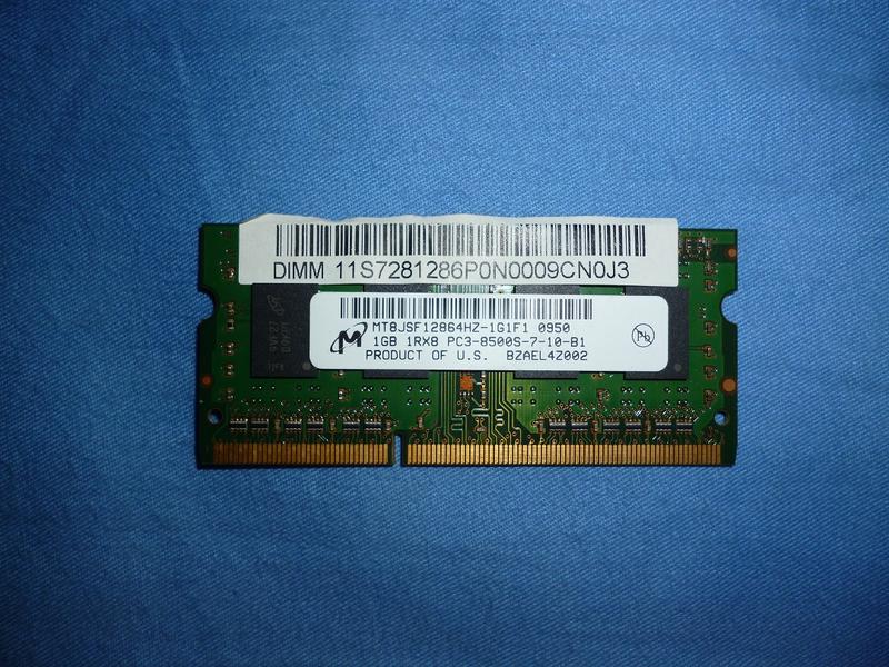 美光 MICRON MT8JSF12864HZ-1G1F1 1GB   DDR3 PC8500(1066)記憶體