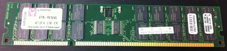 出清KINGSTON KTM-P615/4G 4GB (4x 1024MB) DDR SDRAM DIMMs