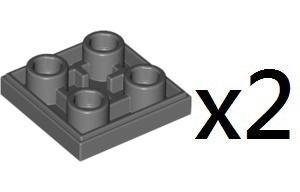 LEGO Dark Gray Inverted Tile 2x2 樂高深灰色 反向平板 兩個 6013082