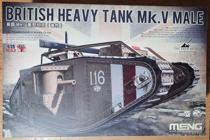 MENG TS-020 1/35 英國 MK.V 重型坦克 (雄性) 全內構板 現貨