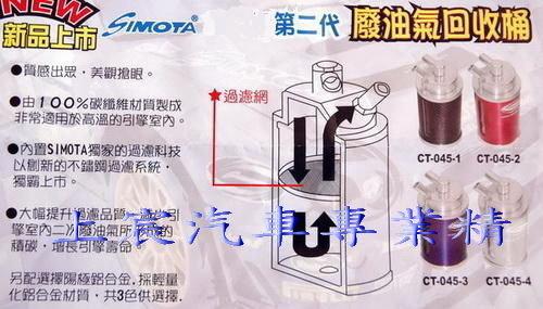 【上宸】SIMOTA 廢氣回收桶 卡夢 CARBON CT-045-1 廢油回收筒 廢氣回收筒 廢油回收桶