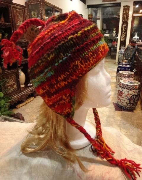 尼泊爾手工編織羊毛帽.羊毛帽.溫暖您的頭頭不受寒喔! 10~15歲 (MWH#4)