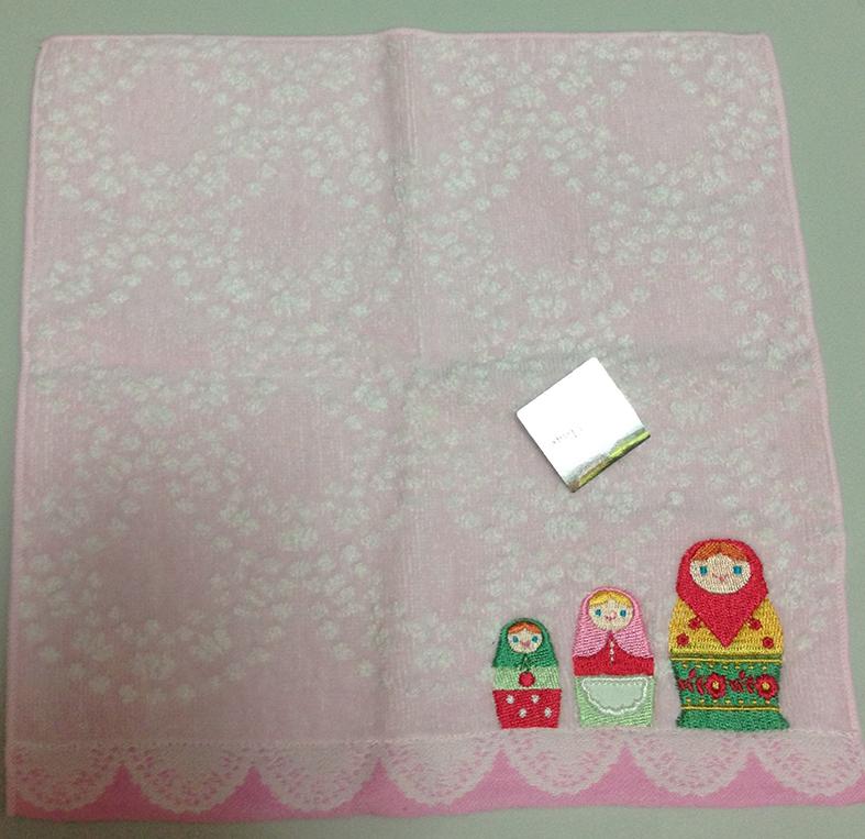Noel Ange 俄羅斯娃娃 小毛巾 手帕 刺繡 日本製 100%棉