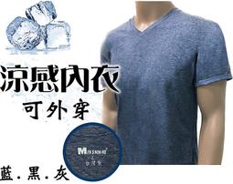 台灣製造☞透氣V領 涼感短袖棉上衣 涼感衣 吸濕排汗男內衣 ...