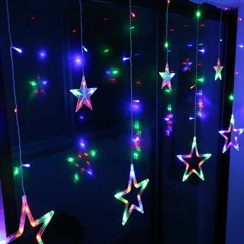 LED星星 五角星 裝飾燈 聖誕燈 閃爍浪漫燈 會場佈置 LED冰條燈 星星燈串 露天花園 酒吧 星星燈