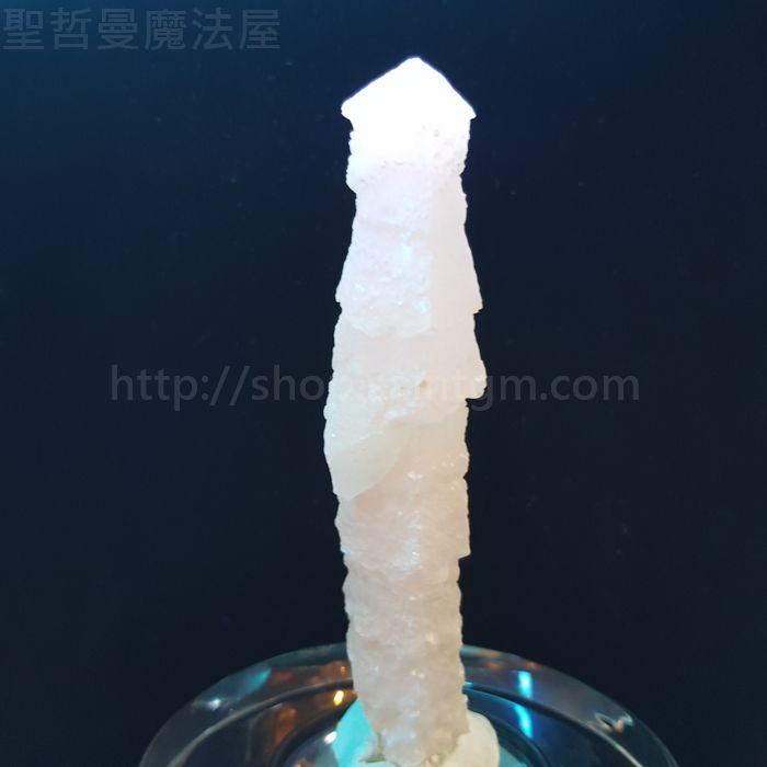 粉紅寶塔冰晶石柱狀單晶190708-23(有螢光反應)~湖南郴州