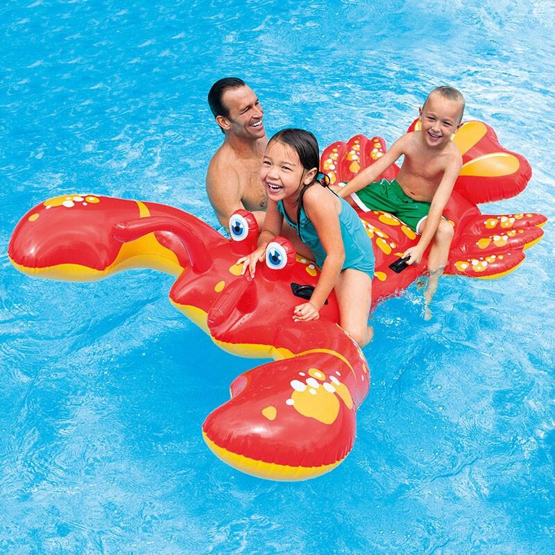 INTEX57528 原廠 雙人大龍蝦坐騎213cm*137cm送修補貼兒童幼兒游泳玩水戲水可愛動物坐騎