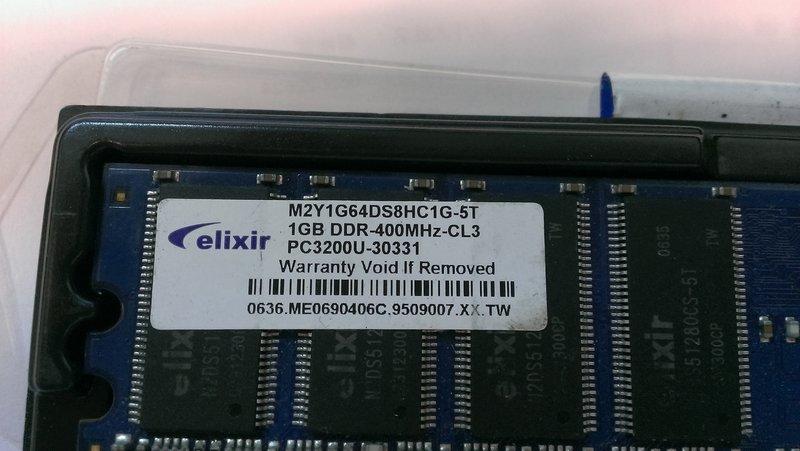 廣穎   Elixir DDR 400 1G 記憶體 RAM 桌上型 永久保固