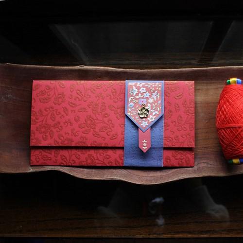 ❤正韓國現貨❤ somssi~ 華麗綿緞系列 精緻立體信封/紅包/禮金袋(035-ME-0024)~ 紅色