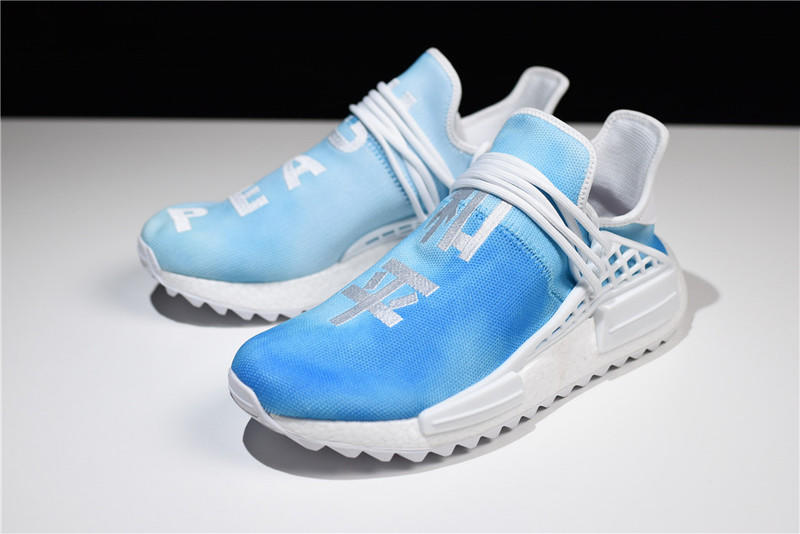 Adidas hu nmd x pharrell williams peace outlet blue