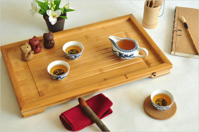 【茶嶺古道】孟宗竹 平板茶盤(大中小) 泡茶盤 / 簡約款 接排水口 輕巧攜帶 竹茶盤
