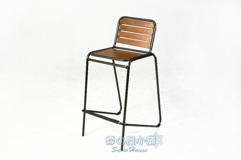 ╭☆雪之屋小舖☆╯鐵製高腳塑木椅/戶外休閒椅/涼椅/戶外椅/休閒椅 S13213/S13124