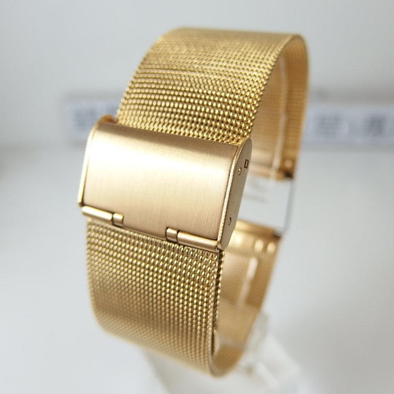 【錶帶家】高級18K 金色不銹鋼編織帶米蘭帶鋼帶 20mm 22mm 24mm 蘋果錶 apple watch ASUS
