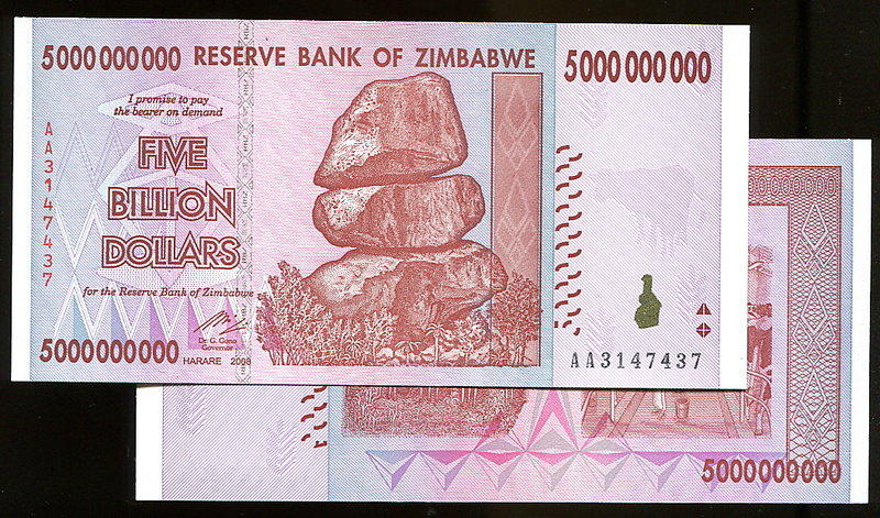 現貨 ZIMBABWE（辛巴威50億紙幣），P84 ，5-BILLION，2008，品相全新UNC